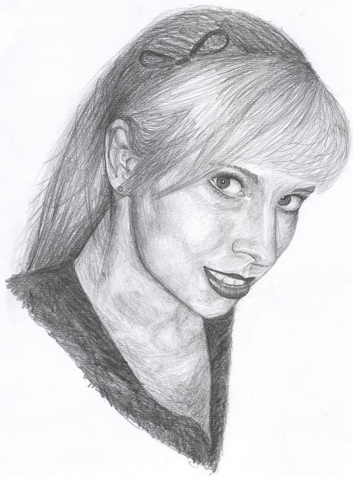 Pencil portrait of Adeline